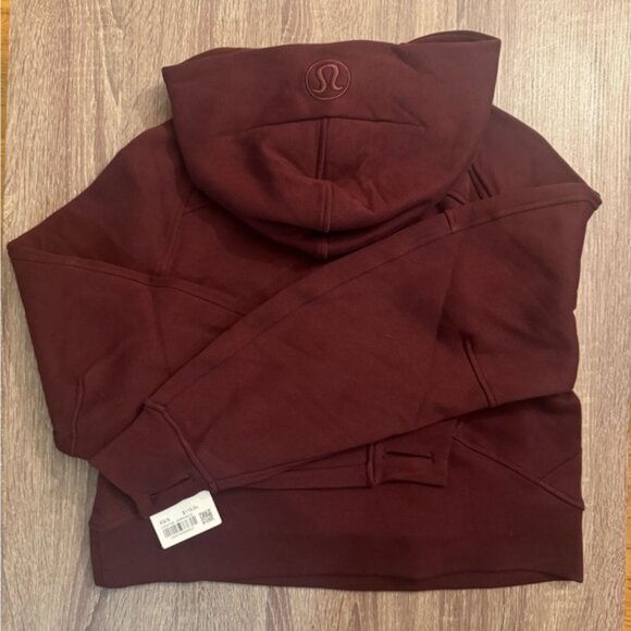 Lululemon Scuba oversized half gold zip hoodie sweater. Garnet.Burgundy. XS/S - Picture 7 of 13